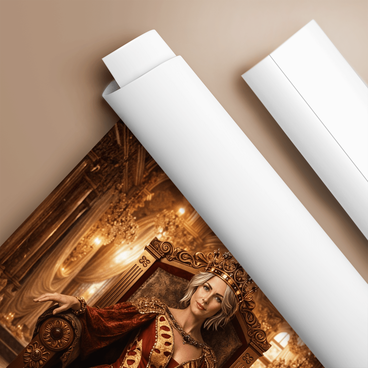 Królowa w sali tronowej - plakat, spersonalizowany prezent dla cioci - idamell.com