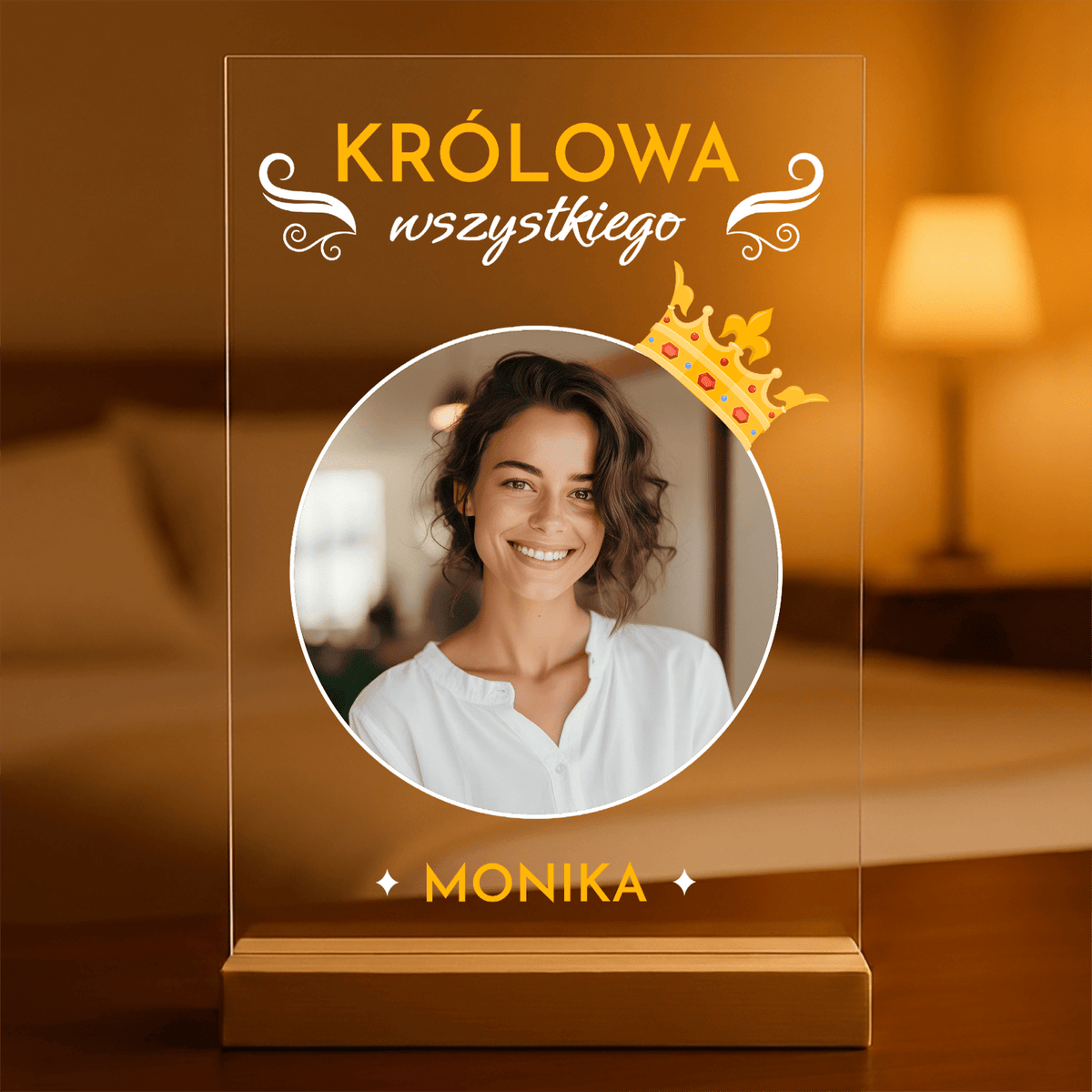 Królowa wszystkiego - Druk na szkle, spersonalizowany prezent dla kobiety - idamell.com