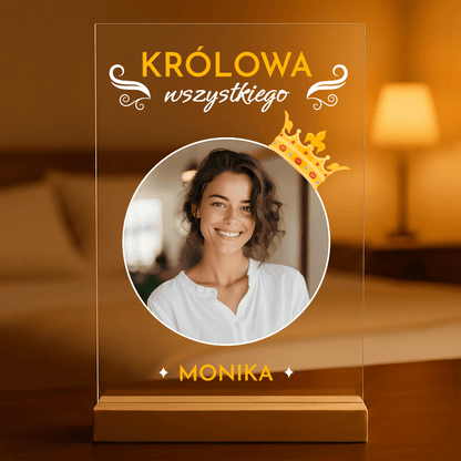 Królowa wszystkiego - Druk na szkle, spersonalizowany prezent dla kobiety - idamell.com