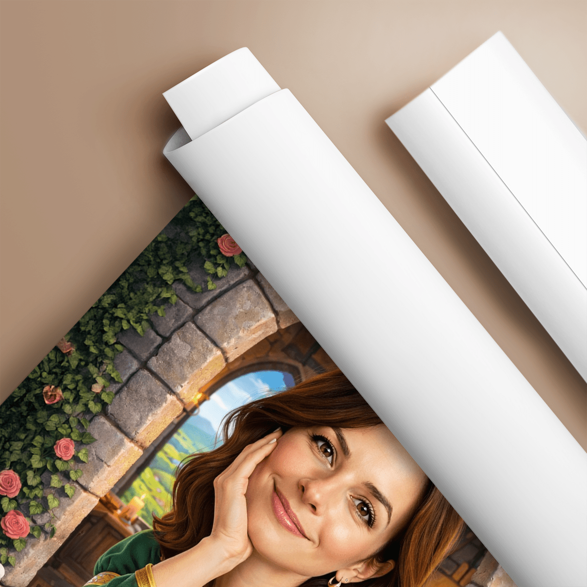 Księżniczka w oknie - plakat, spersonalizowany prezent dla niej - idamell.com