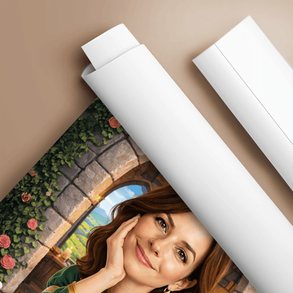 Księżniczka w oknie - plakat, spersonalizowany prezent dla niej - idamell.com