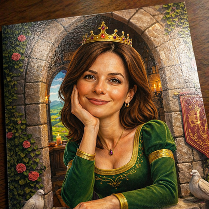Księżniczka w oknie - plakat, spersonalizowany prezent dla niej - idamell.com