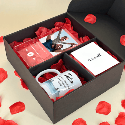 Kubek + druk na szkle TATA - zestaw prezentowy Box 2 w 1, spersonalizowany prezent dla taty - idamell.com