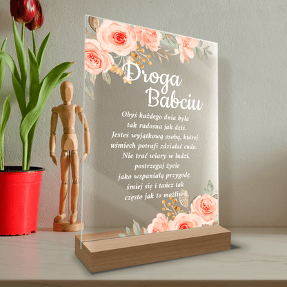 Kubek + herbata + druk na szkle DROGA BABCIU - zestaw prezentowy Box 3 w 1, spersonalizowany prezent dla babci - idamell.com