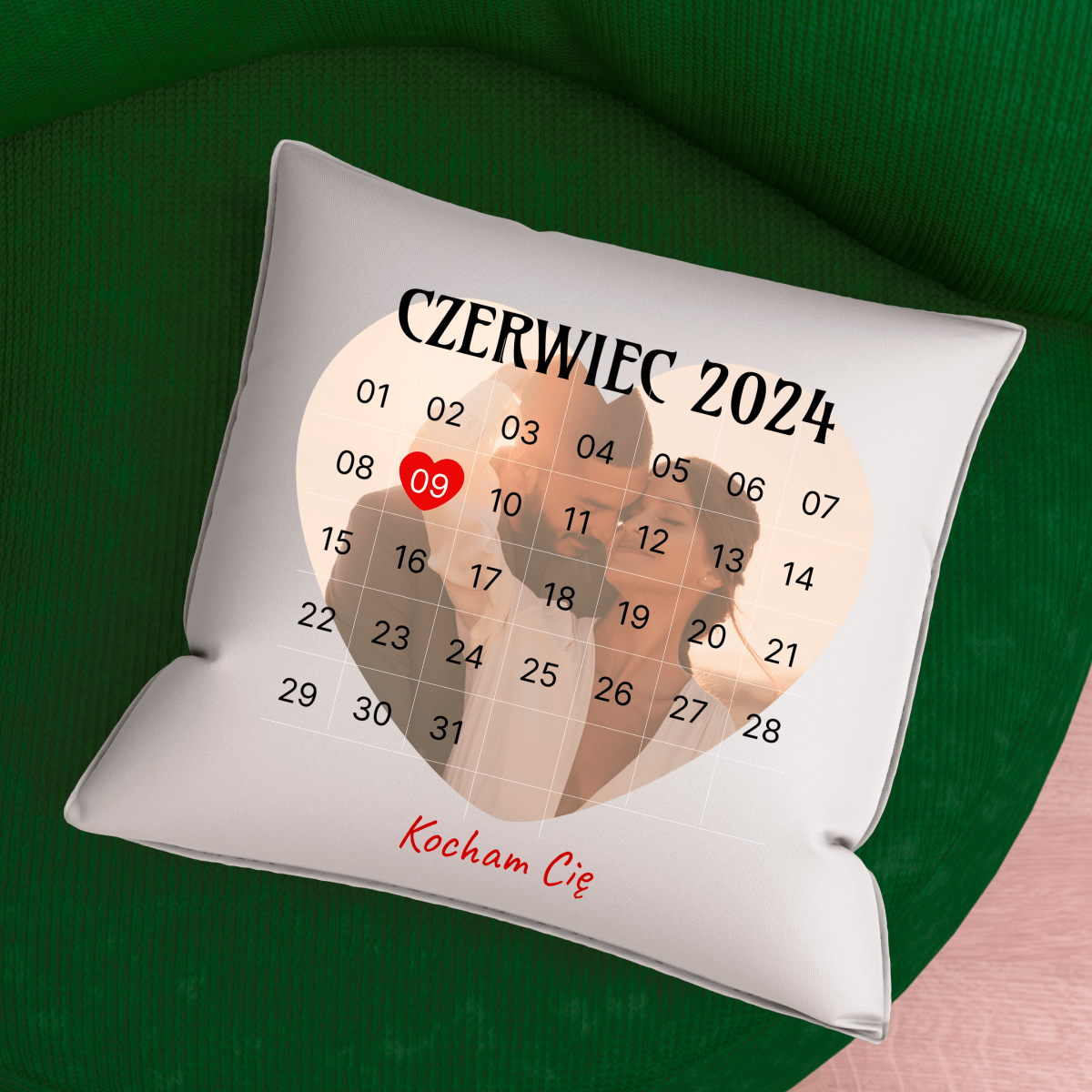 Kubek + poduszka z nadrukiem ROCZNICA - zestaw prezentowy Box 2 w 1, spersonalizowany prezent dla niej - idamell.com