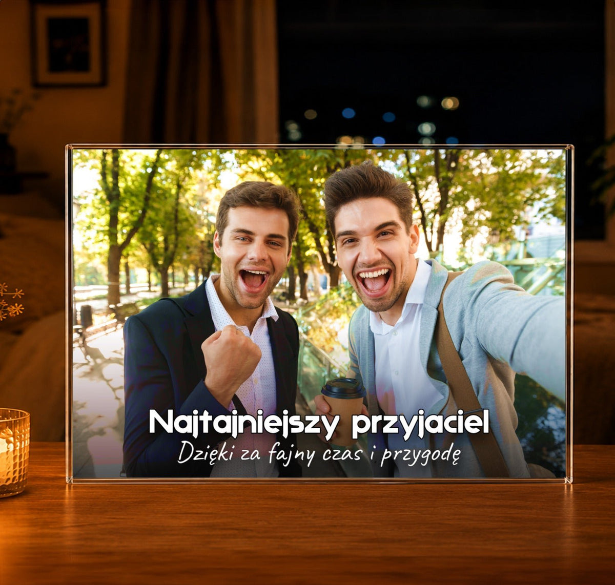Kumpel od lat - Druk na szkle, spersonalizowany prezent dla przyjaciela - idamell.com