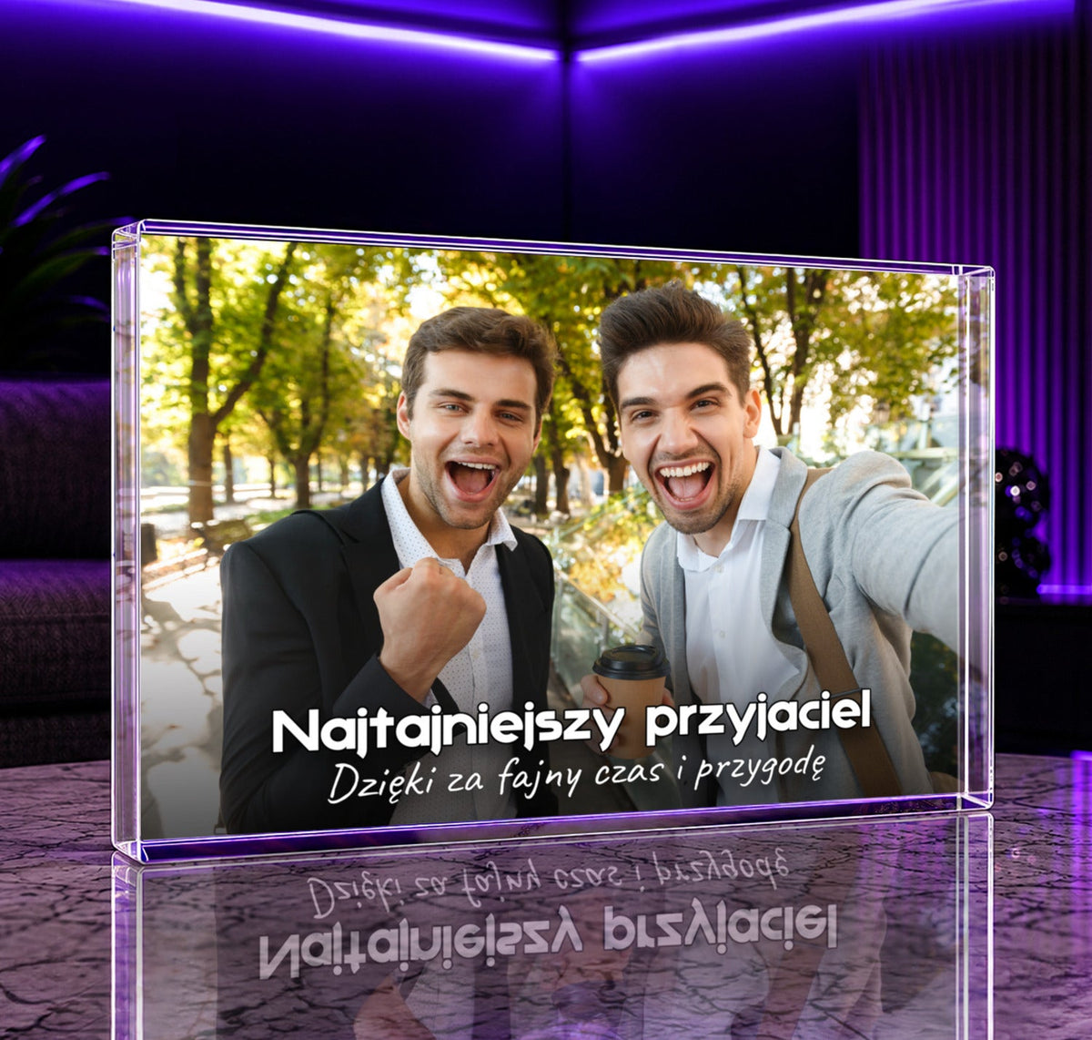 Kumpel od lat - Druk na szkle, spersonalizowany prezent dla przyjaciela - idamell.com