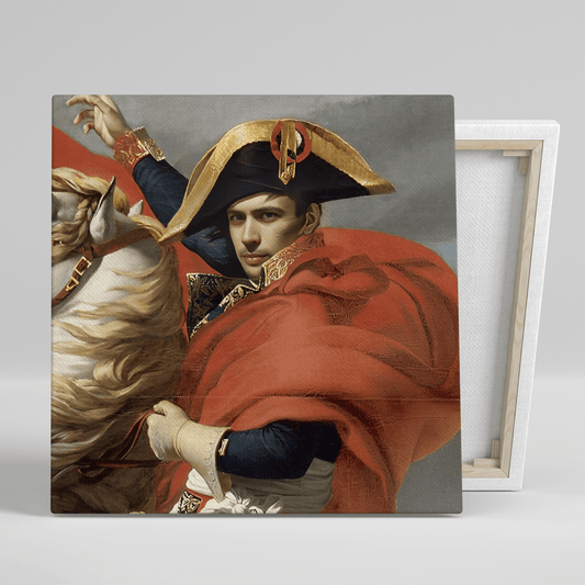 Kwadratowy portret Napoleona - druk na płótnie, spersonalizowany prezent dla niego - idamell.com