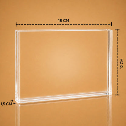 Blok akrylowy ze zdjęciem Logo firmy i tekst — prezent dla szefa