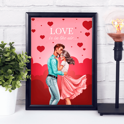 Love is the air - Druk na szkle, spersonalizowany prezent dla niej - idamell.com