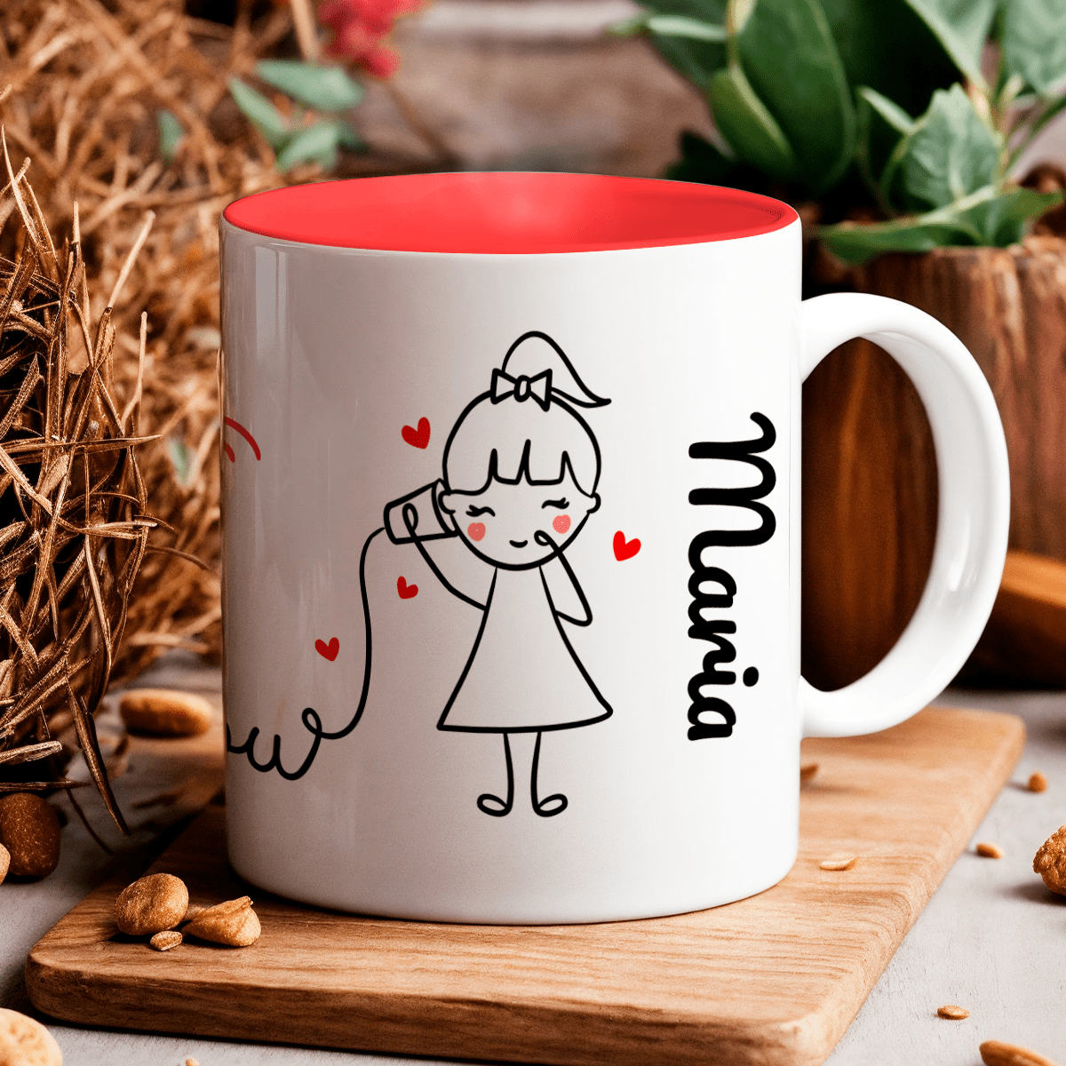 Love you imiona - 1x Kubek z nadrukiem, spersonalizowany prezent dla pary - idamell.com