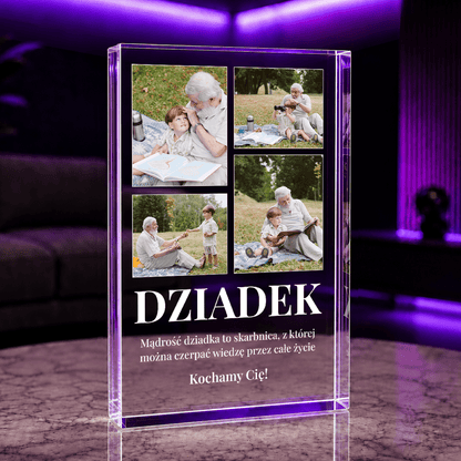 Mądrość dziadka - Druk na szkle, spersonalizowany prezent dla dziadka - idamell.com