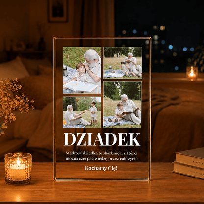 Mądrość dziadka - Druk na szkle, spersonalizowany prezent dla dziadka - idamell.com
