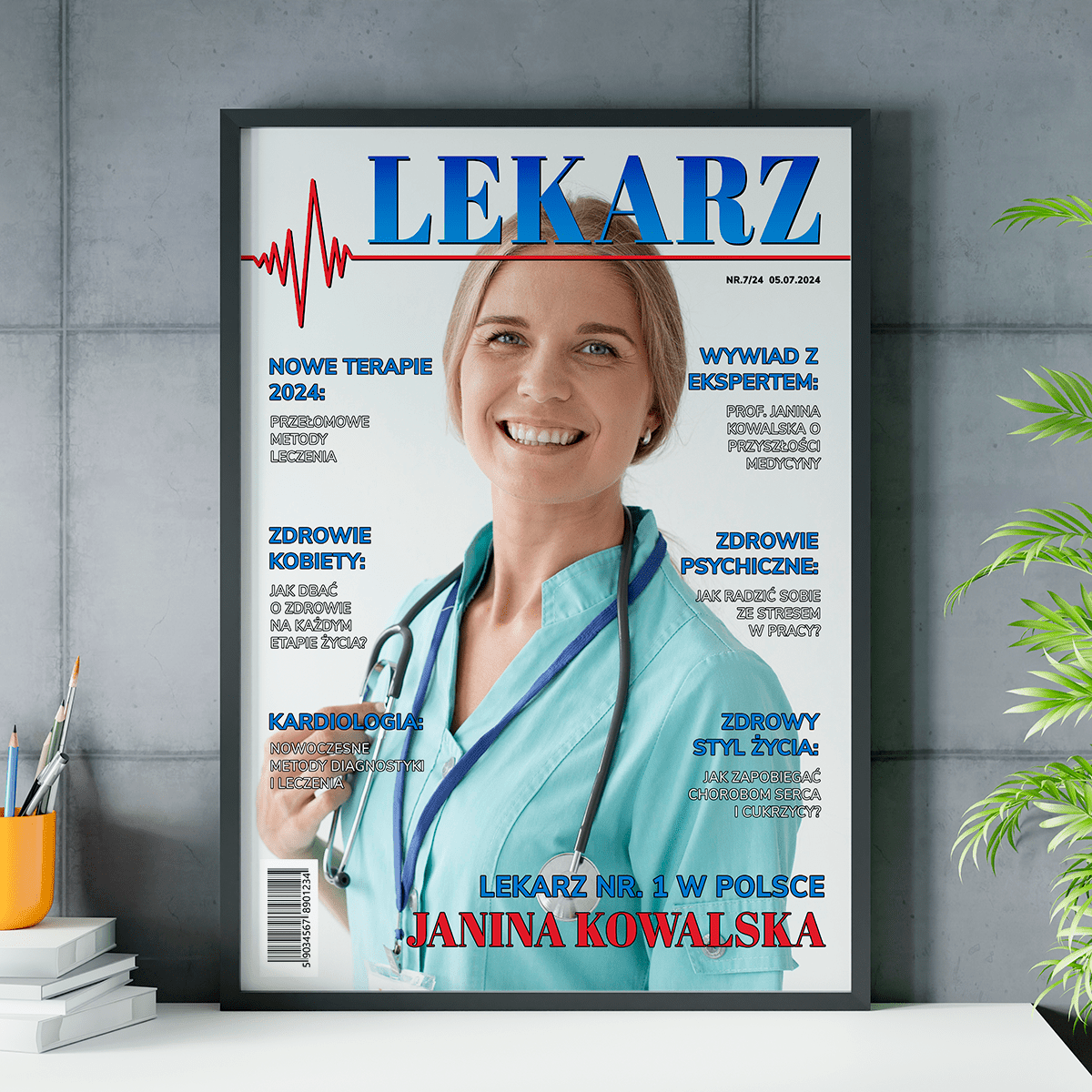 Magazyn lekarz - plakat, spersonalizowany prezent dla lekarza - idamell.com