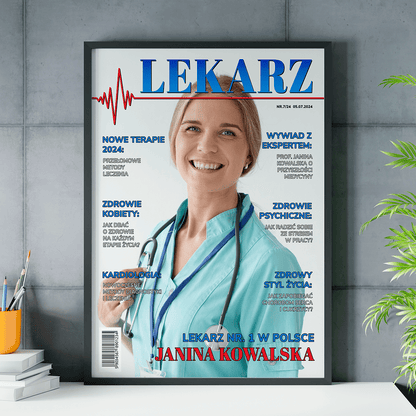 Magazyn lekarz - plakat, spersonalizowany prezent dla lekarza - idamell.com