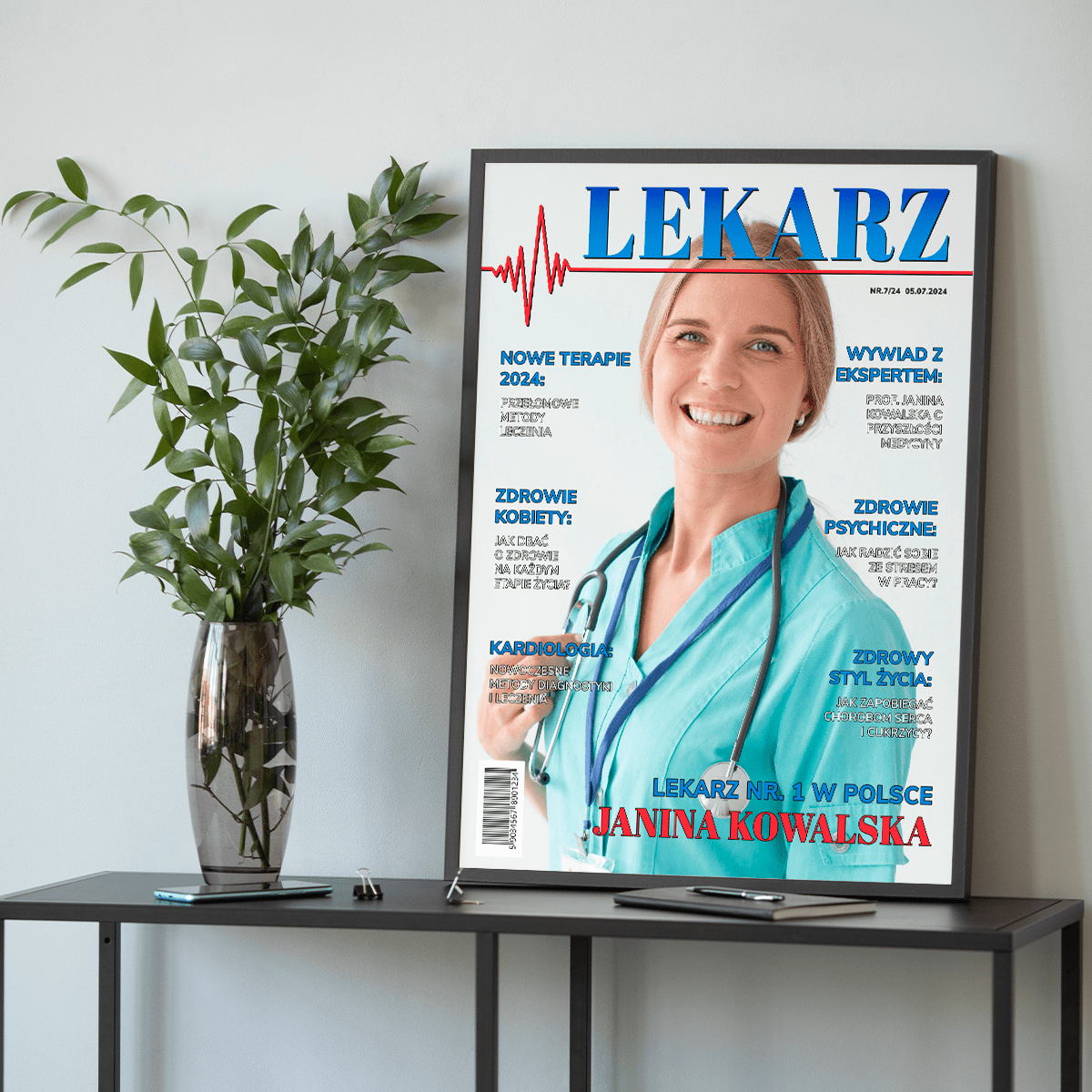 Magazyn lekarz - plakat, spersonalizowany prezent dla lekarza - idamell.com