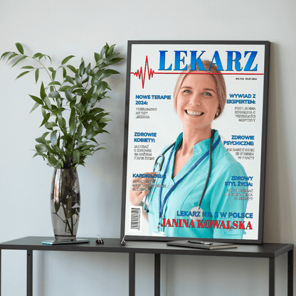 Magazyn lekarz - plakat, spersonalizowany prezent dla lekarza - idamell.com