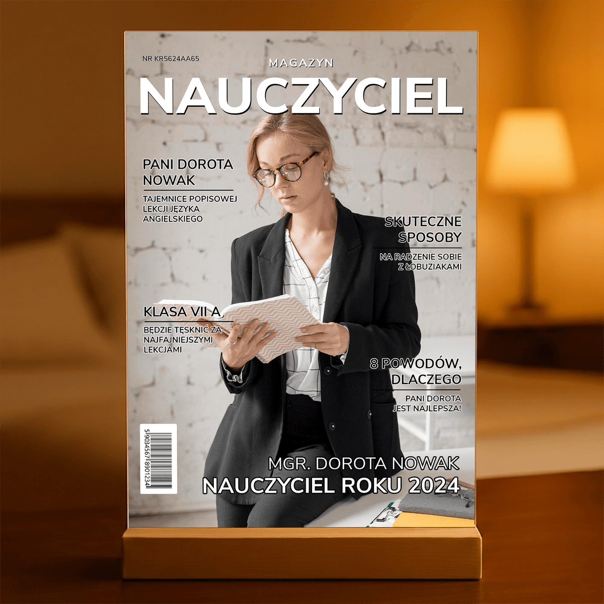 Magazyn nauczyciel - Druk na szkle, spersonalizowany prezent dla nauczyciela - idamell.com