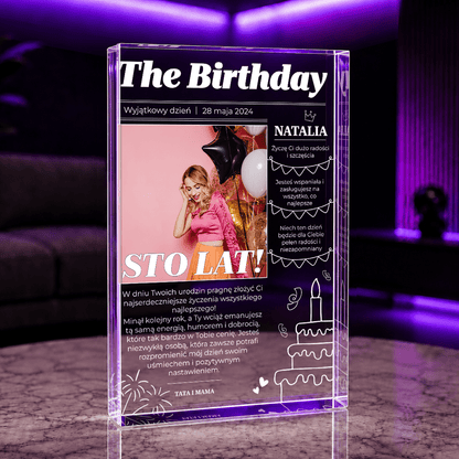 Magazyn The Birthday - Druk na szkle, spersonalizowany prezent na urodziny - idamell.com
