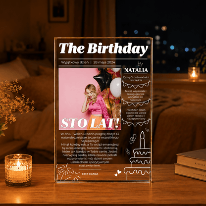 Magazyn The Birthday - Druk na szkle, spersonalizowany prezent na urodziny - idamell.com