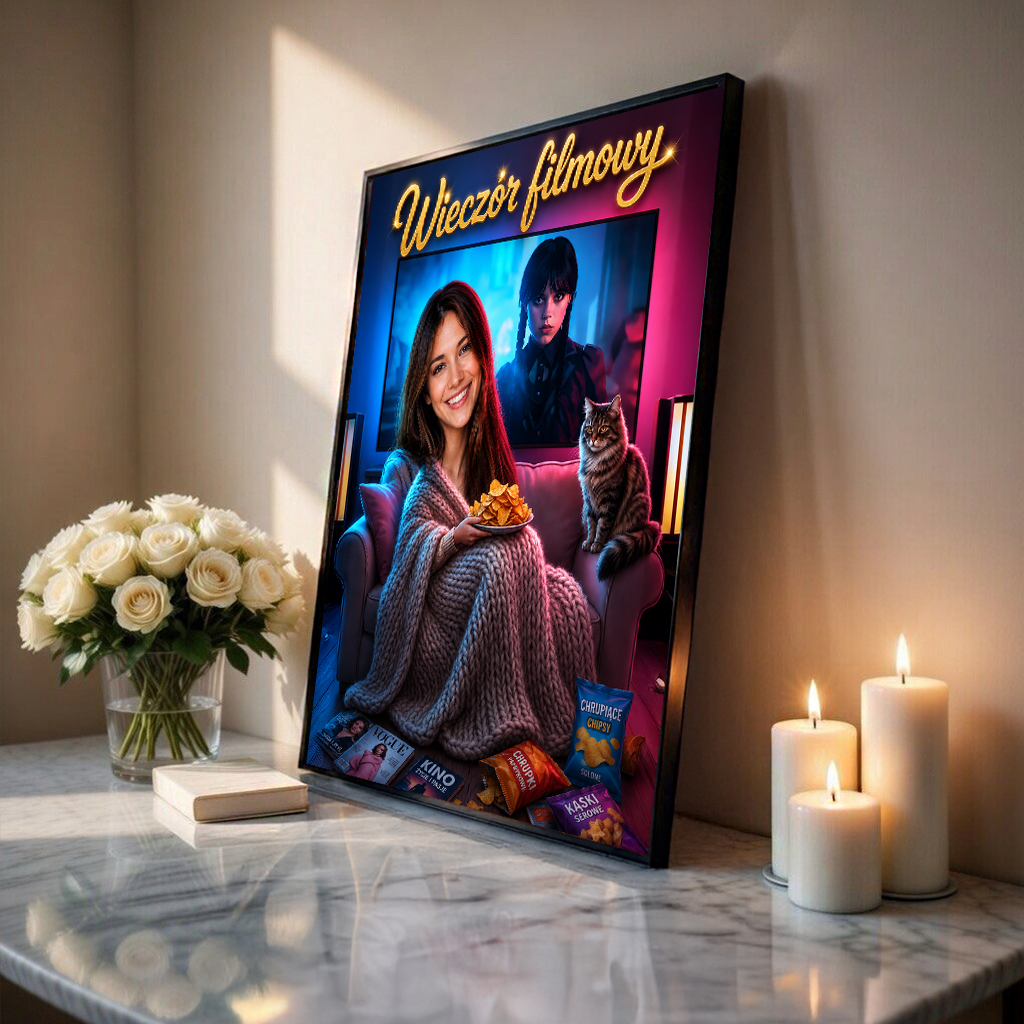 Magia Kina w Twoim Domu - plakat, spersonalizowany prezent dla niej - idamell.com