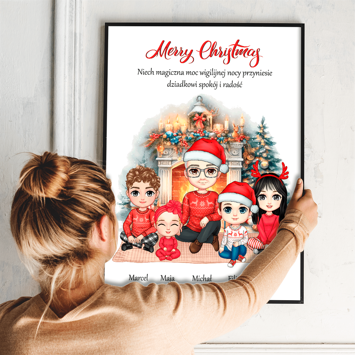 Magiczne Święta dziadka - plakat, spersonalizowany prezent dla dziadka - idamell.com