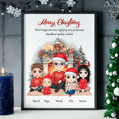 Magiczne Święta dziadka - plakat, spersonalizowany prezent dla dziadka - idamell.com