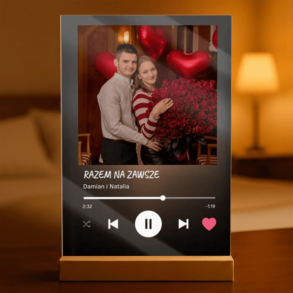 Magiczny Druk na szkle akrylowym, Spotify Prezent - idamell.com