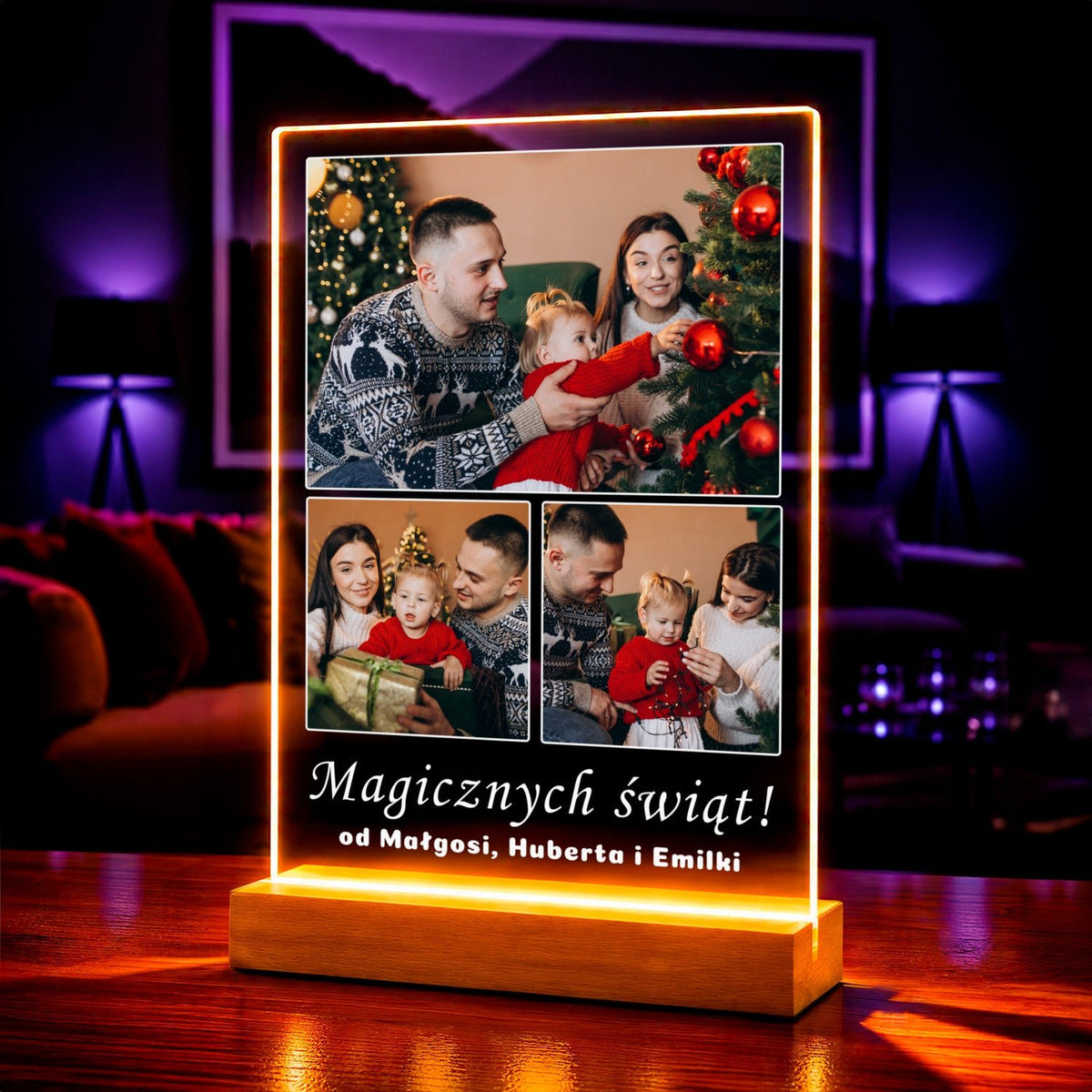 Magicznych Świąt - Druk na szkle, spersonalizowany prezent dla rodziny - idamell.com