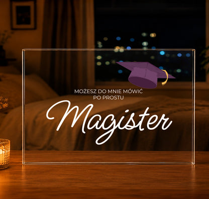 Magister - Druk na szkle, spersonalizowany prezent dla niego - idamell.com
