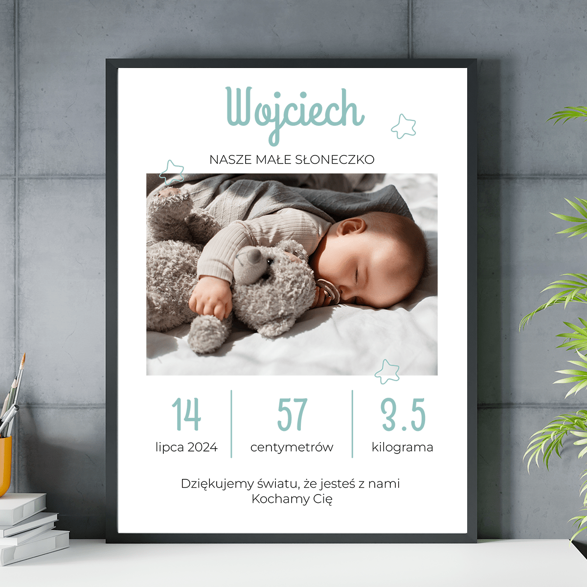 Małe słoneczko - plakat, spersonalizowany prezent dla dziecka - idamell.com