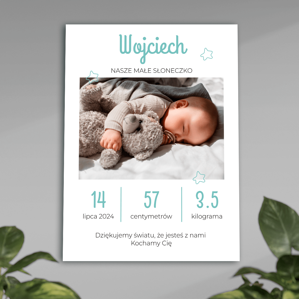 Małe słoneczko - plakat, spersonalizowany prezent dla dziecka - idamell.com