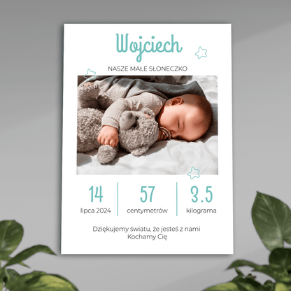 Małe słoneczko - plakat, spersonalizowany prezent dla dziecka - idamell.com