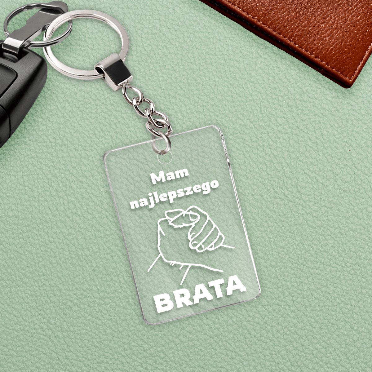 Mam najlepszego brata - brelok do kluczy, spersonalizowany prezent dla brata - idamell.com