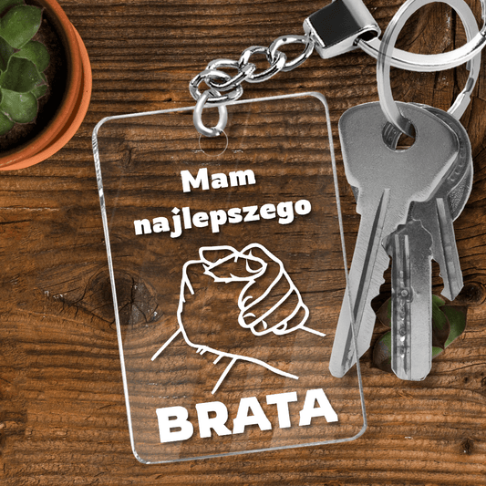 Mam najlepszego brata - brelok do kluczy, spersonalizowany prezent dla brata - idamell.com