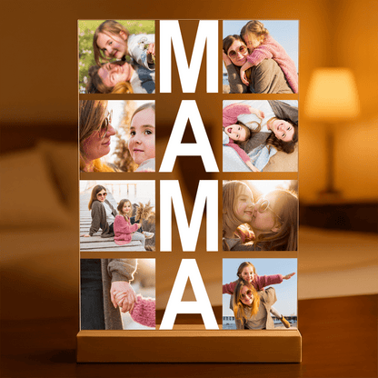 Mama fotokolaż - Druk na szkle, spersonalizowany prezent dla mamy - idamell.com