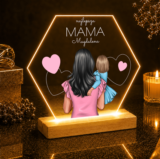 Mama i córka - Druk na szkle, spersonalizowany prezent dla mamy - idamell.com