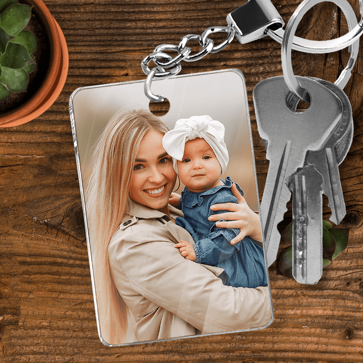 Mama i dziecko - brelok do kluczy, spersonalizowany prezent dla mamy - idamell.com