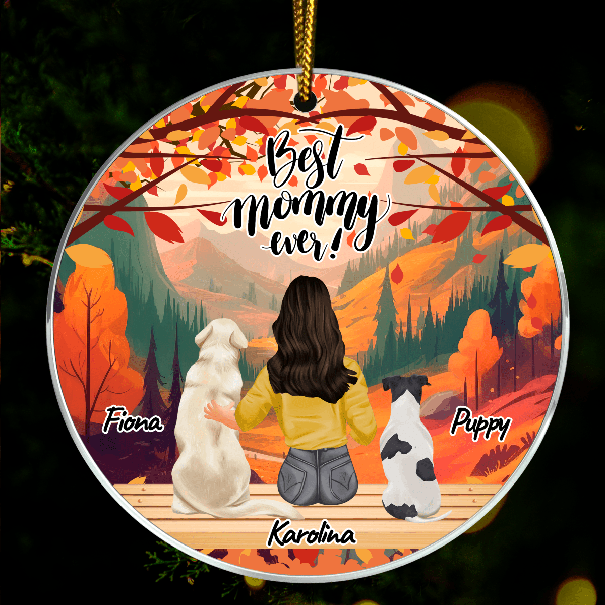 Mama i pupile Clipart - bombka choinkowa, spersonalizowany prezent dla mamy - idamell.com