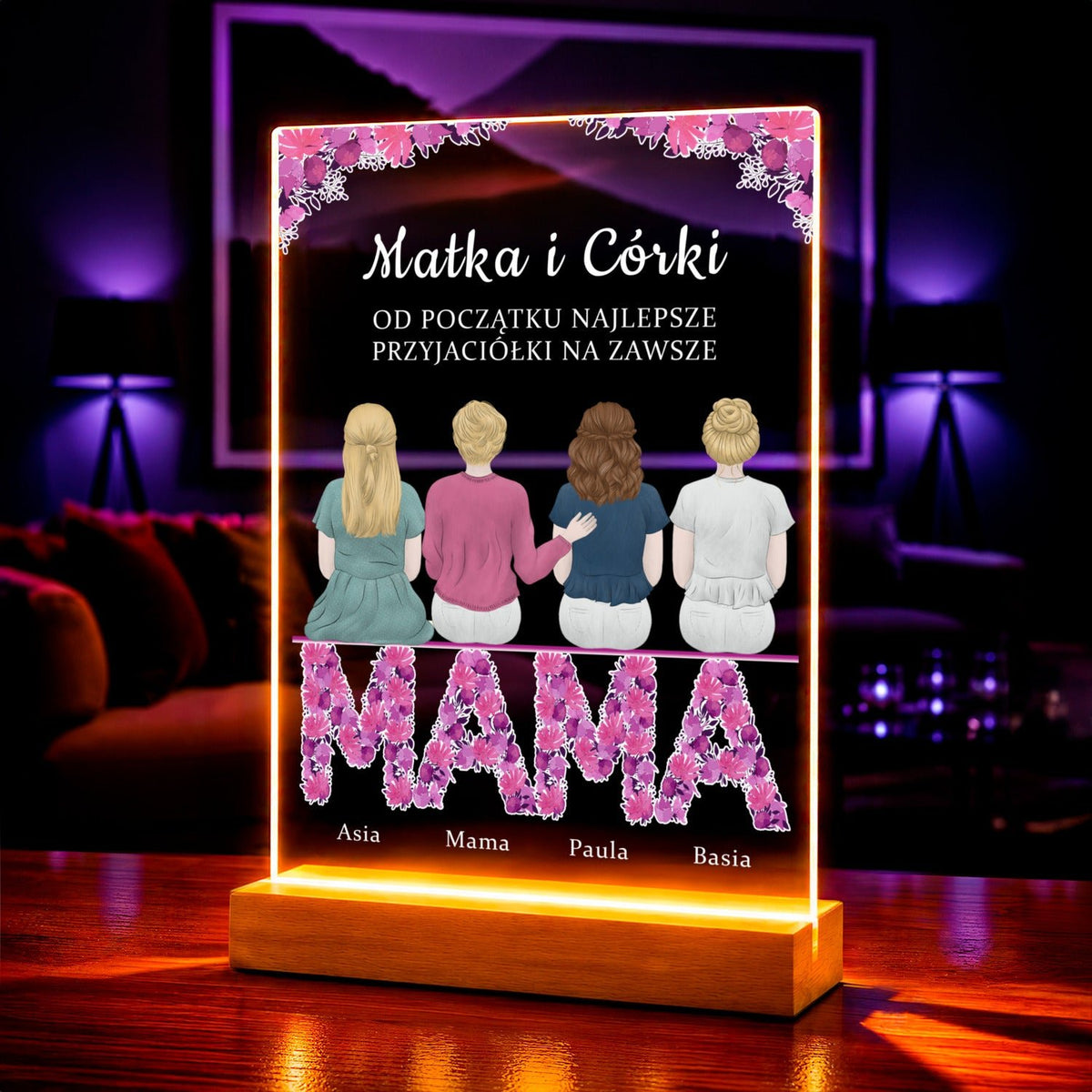Mama jak najlepsza przyjaciółka - Druk na szkle, spersonalizowany prezent dla mamy - idamell.com