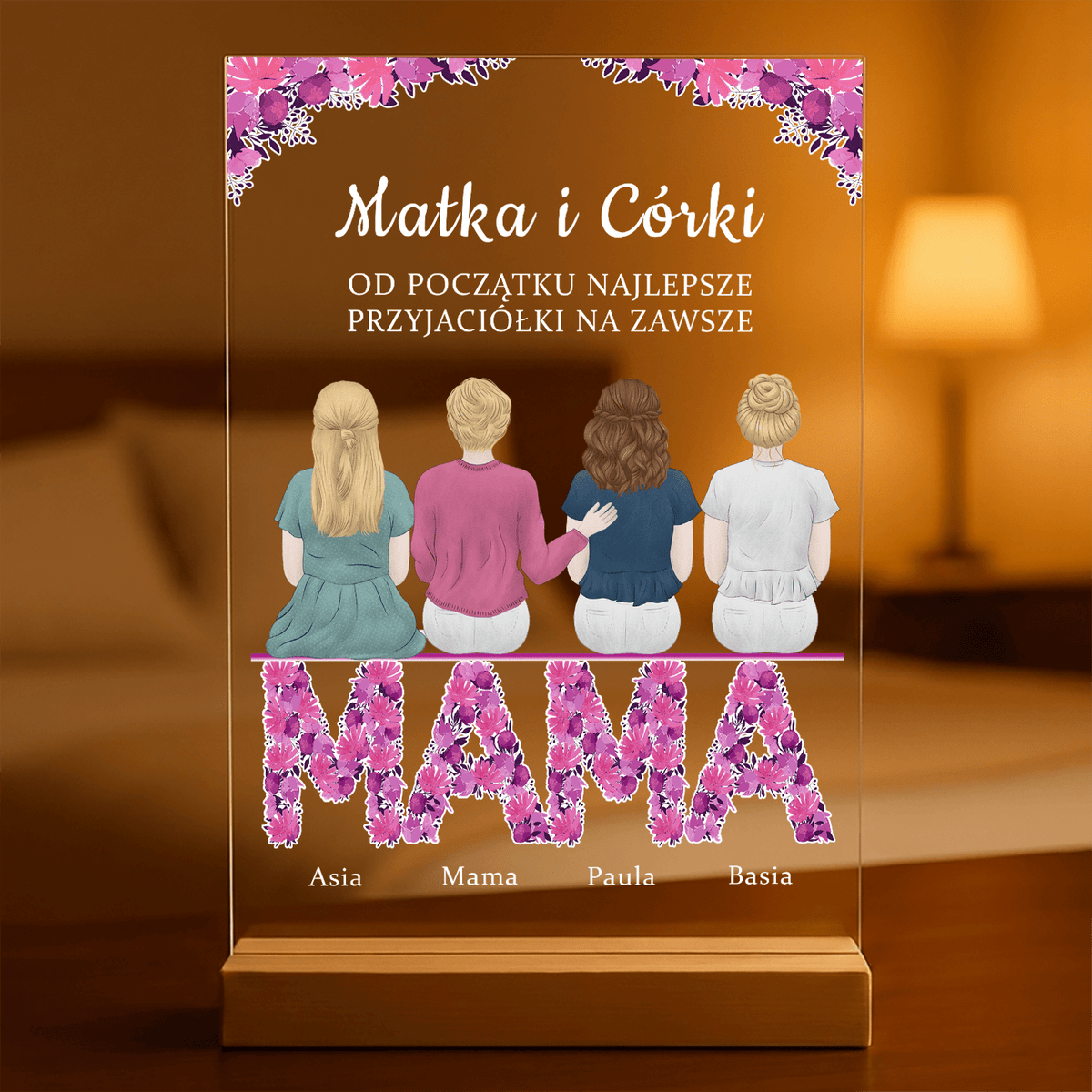 Mama jak najlepsza przyjaciółka - Druk na szkle, spersonalizowany prezent dla mamy - idamell.com
