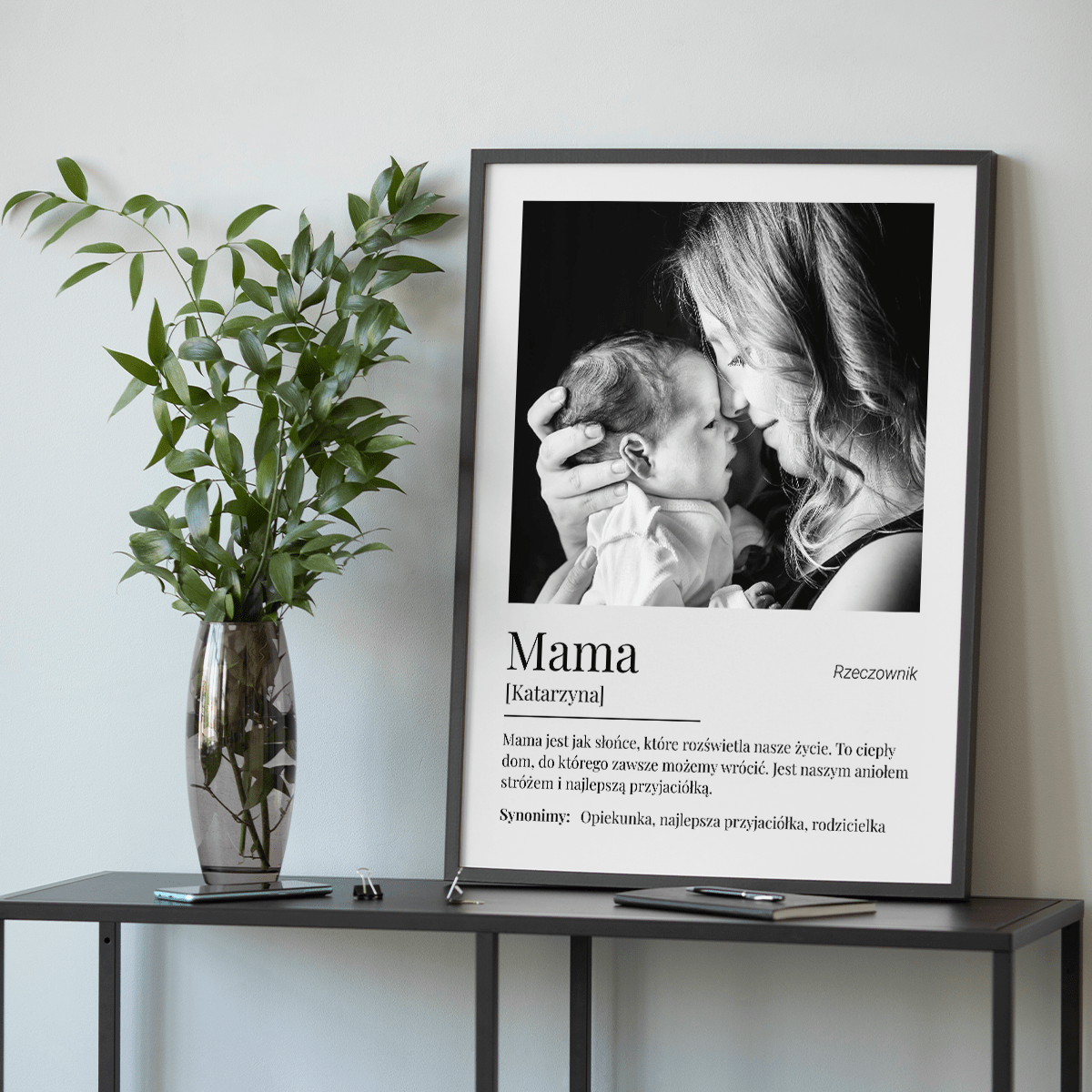 Mama jest jak słońce - plakat, spersonalizowany prezent dla mamy - idamell.com