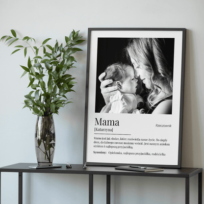 Mama jest jak słońce - plakat, spersonalizowany prezent dla mamy - idamell.com