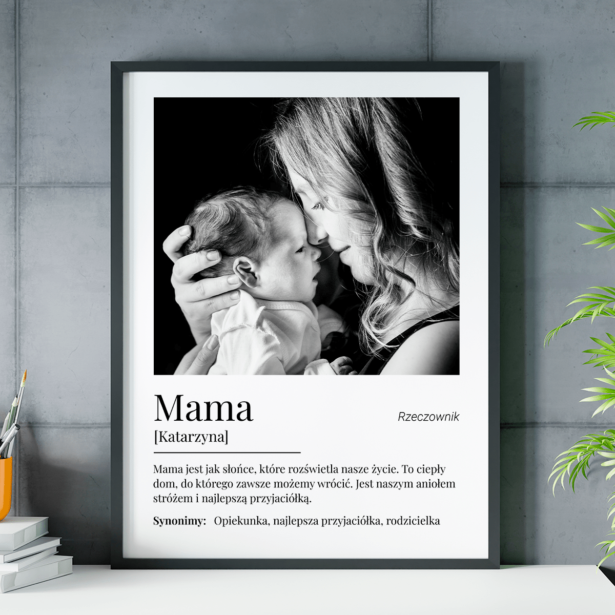 Mama jest jak słońce - plakat, spersonalizowany prezent dla mamy - idamell.com