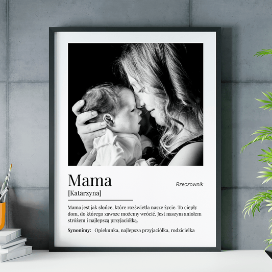 Mama jest jak słońce - plakat, spersonalizowany prezent dla mamy - idamell.com