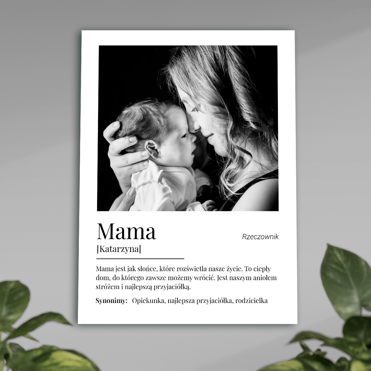 Mama jest jak słońce - plakat, spersonalizowany prezent dla mamy - idamell.com