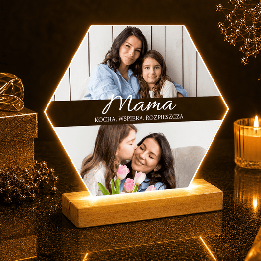 Mama kocha, wspiera, rozpieszcza - Druk na szkle, spersonalizowany prezent dla mamy - idamell.com