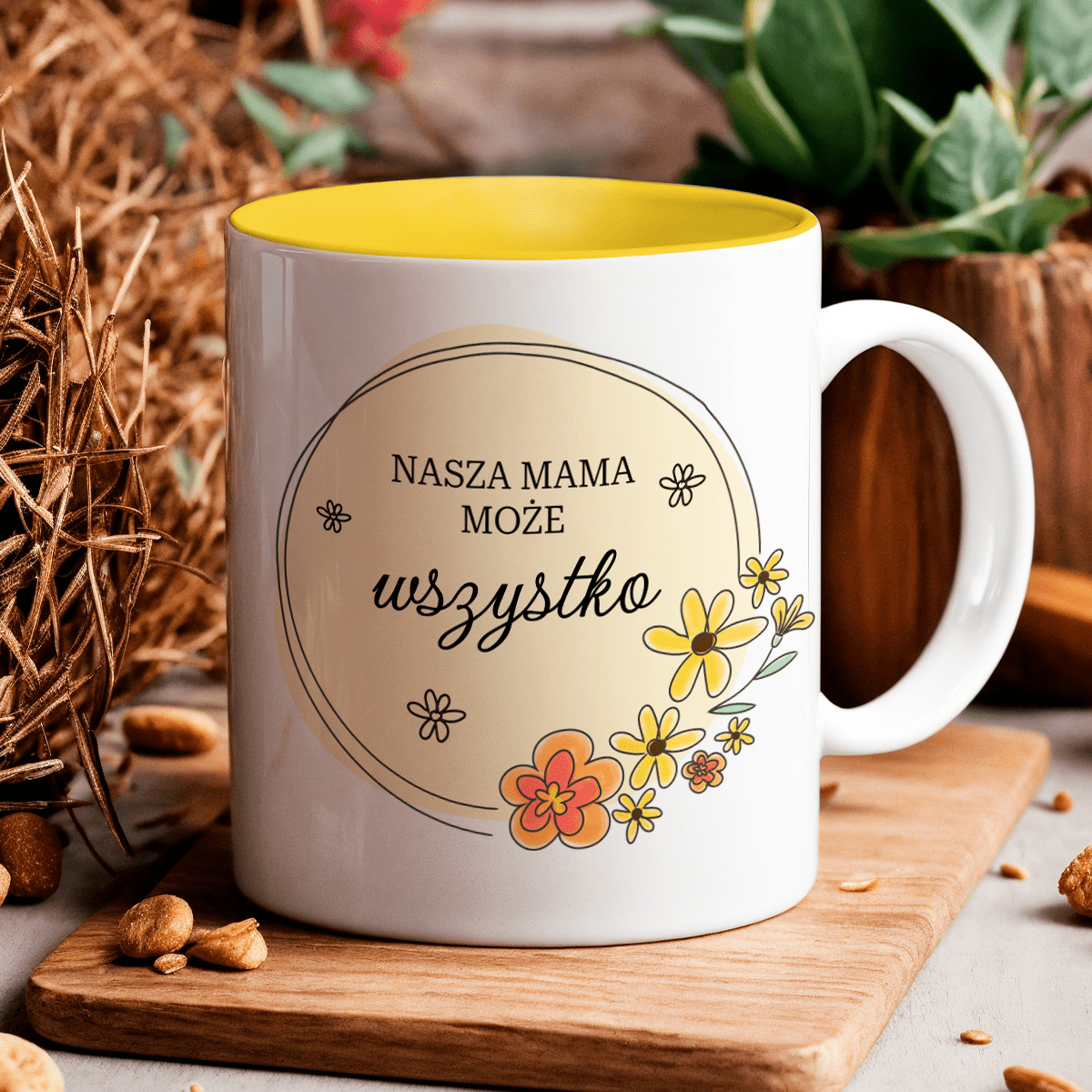 Mama może wszystko - 1x Kubek z nadrukiem, spersonalizowany prezent dla mamy - idamell.com