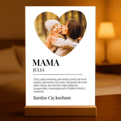 Mama najlepsza przyjaciółka - Druk na szkle, spersonalizowany prezent dla mamy - idamell.com