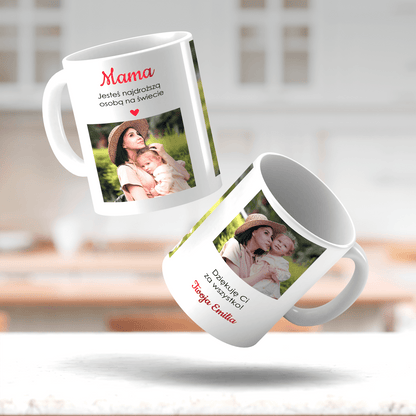 Mama to skarb - Kubek z nadrukiem, spersonalizowany prezent dla mamy - idamell.com